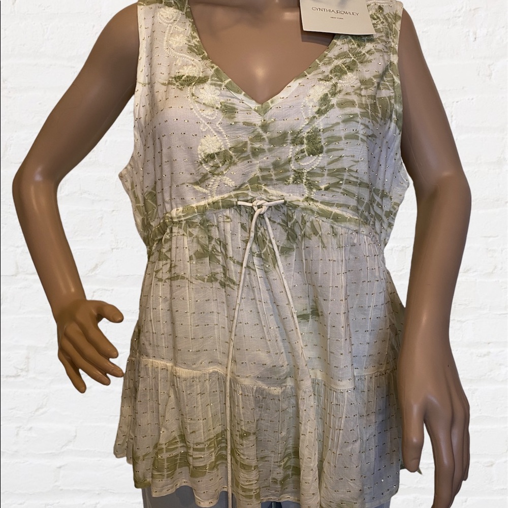 Cynthia Rowley Flowy Cami Embellished Tank Top Sleeveless Blouse Size Small NWT